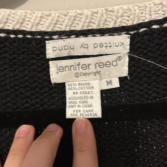 Vintage Jennifer Reed knitted by hand sweater size medium - Picture 3 of 6
